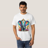ELEFANTE DE LA INDIA POP ART T-SHIRT (Voorkant volledig)
