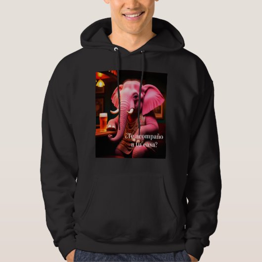 elefante rosa acompañante hoodie (Voorkant)