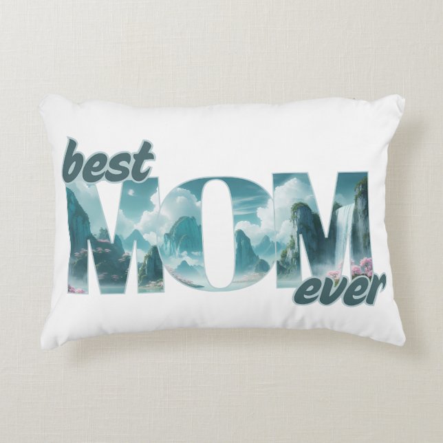 Elefanten in einer Traumwelt - best Mom ever Accent Kussen (Voorkant)