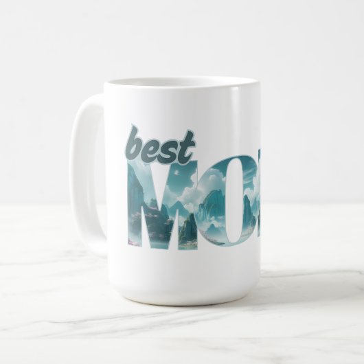 Elefanten in einer Traumwelt - best Mom ever Koffiemok (Voorkant links)