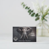 Elefantenportrait Hintergrund dunkel Umzugsfirma Visitekaartje (Staand voorkant)