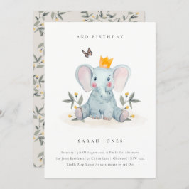 Elefantievloeistof in de Baby om het even welke le Bedankkaart