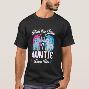Elefants Gender Reveal Party Roze of Blauwe Tante T-shirt
