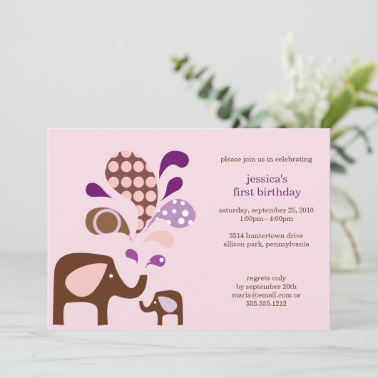 elefun-verjaardag kaart (Staand voorkant)