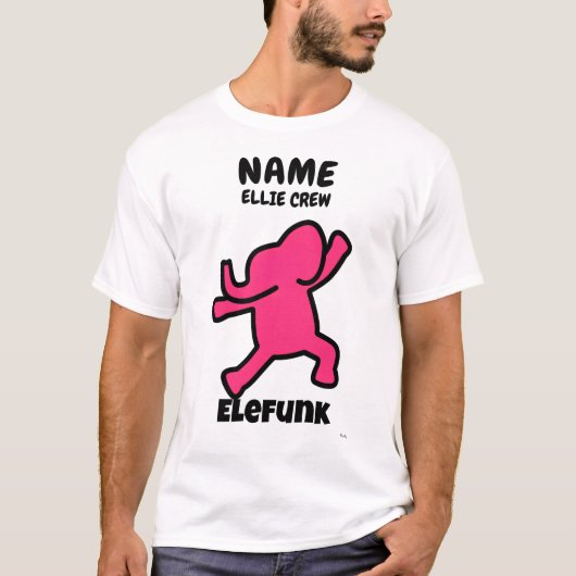 Elefunk Funny Elephant – Custom Crew Design T-shirt (Voorkant)