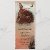 ElegaLuxe Metallic Koper Quinceanera Programma Programmakaart (Voorkant)