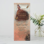 ElegaLuxe Metallic Koper Quinceanera Programma Programmakaart (Staand voorkant)