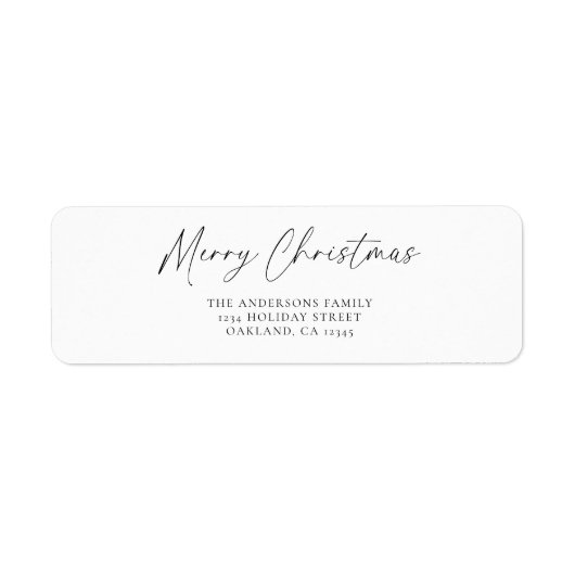 Elegan Eenvoudig Script Vrolijke Kersttypografie Etiket (Voorkant)
