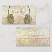 Elegan Glitter Headphone DJ Bokeh Visitekaartje (Voorkant / Achterkant)