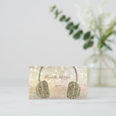 Elegan Glitter Headphone DJ Bokeh Visitekaartje (Staand voorkant)