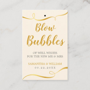 Elegan Gold Wedding Bubble Wand Label Aangepaste