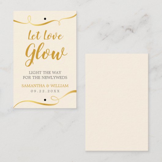 Elegan Gold Wedding Glow Stick Label | Aangepaste (Voorkant / Achterkant)