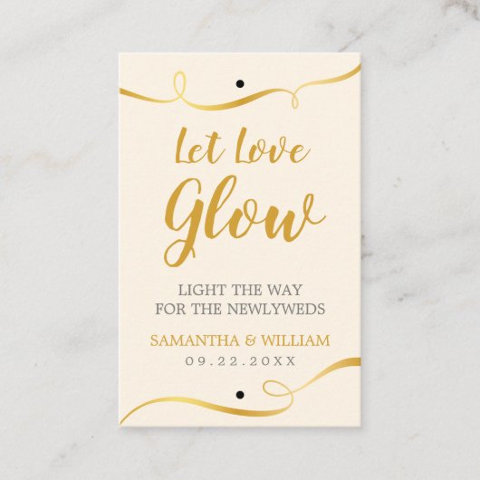 Elegan Gold Wedding Glow Stick Label | Aangepaste (Voorkant)