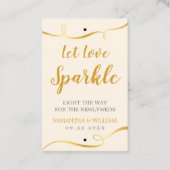 Elegan Gold Wedding Sparkler Label | Aangepaste kl (Voorkant)