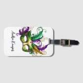 Elegan Mardi Gras Mask Bagagelabel (Voorkant (horizontaal))