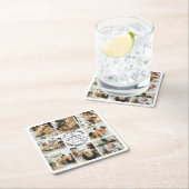 Elegan Modern Monogram Initiaal Familienaam Foto Kartonnen Onderzetters (Insitu)