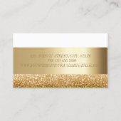 Elegan Modern Simple Glittery Bokeh, Gold Stripes Visitekaartje (Achterkant)