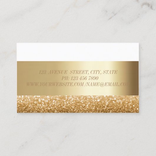 Elegan Modern Simple Glittery Bokeh, Gold Stripes Visitekaartje (Achterkant)