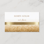 Elegan Modern Simple Glittery Bokeh, Gold Stripes Visitekaartje (Voorkant)