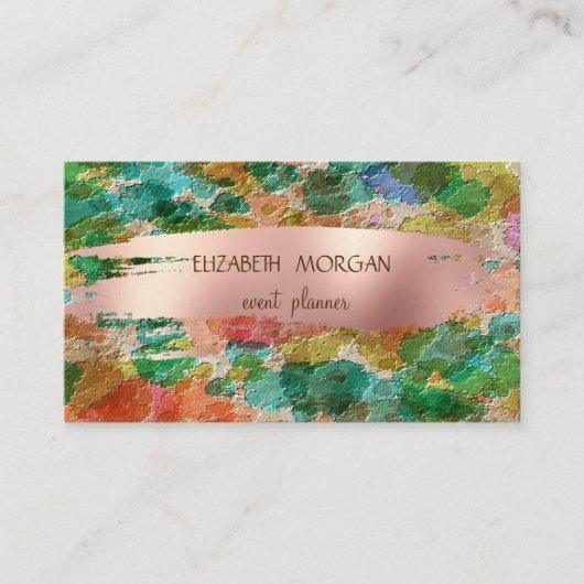 Elegan Modern Waterverf Splashes, penseellijn Visitekaartje (Voorkant)