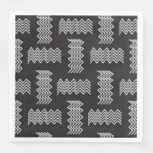 Elegan modern zwart-wit papieren servet (Voorkant)
