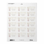 Elegan Pineapple White, Fux Gold Foil Confetti Etiket (Full Sheet)