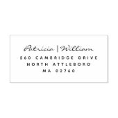 Elegan Script Twee namen Eenvoudig retour adres Rubberstempel (Afrduk)
