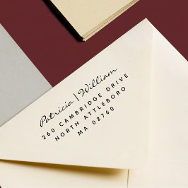 Elegan Script Twee namen Eenvoudig retour adres Rubberstempel