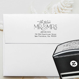 Elegan Toekomst Mr en Mrs Adres Bruiloft Zelfinktende Stempel