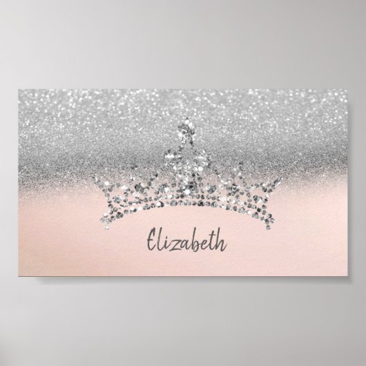Elegan Trendy Silver Glitter Tiara Poster (Voorkant)