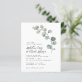 Elegan Wedding eucalyptus details, uitnodiging chi (Staand voorkant)