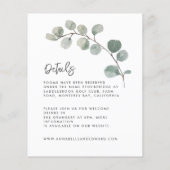 Elegan Wedding eucalyptus details, uitnodiging chi (Achterkant)