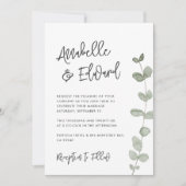 Elegan Wedding eucalyptus details, uitnodiging chi (Voorkant)