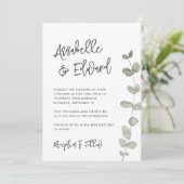 Elegan Wedding eucalyptus details, uitnodiging chi (Staand voorkant)
