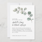 Elegan Wedding eucalyptus details, uitnodiging chi (Voorkant)