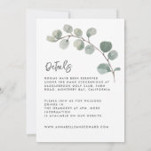Elegan Wedding eucalyptus details, uitnodiging chi (Achterkant)