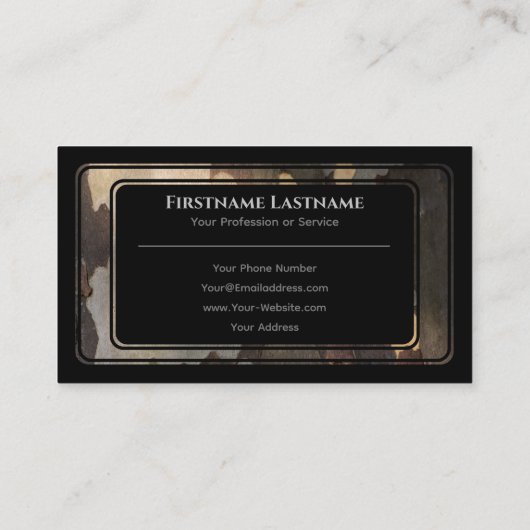 Elegan zwarte houten houtsenboom visitekaartje (Achterkant)