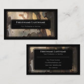 Elegan zwarte houten houtsenboom visitekaartje (Voorkant / Achterkant)