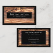 Elegan zwarte houten resten van hout visitekaartje (Voorkant / Achterkant)