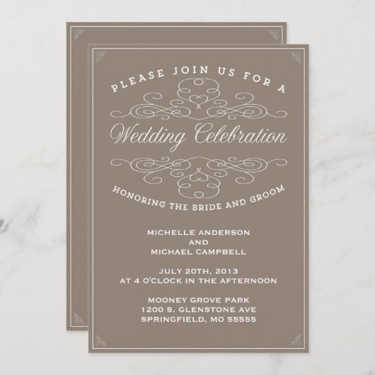  ELEGANCE | AFBEELDINGSINVITATIE KAART (Voorkant / Achterkant)