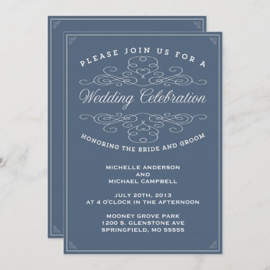  ELEGANCE | AFBEELDINGSINVITATIE KAART (Voorkant / Achterkant)