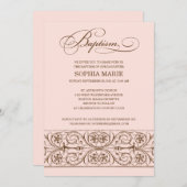  ELEGANCE  | BAPTISME-INVITATIE KAART (Voorkant / Achterkant)