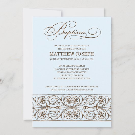 ELEGANCE | BAPTISME-INVITATIE KAART (Voorkant)