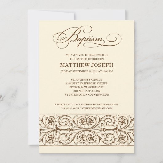 ELEGANCE | BAPTISME-INVITATIE KAART (Voorkant)