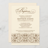 ELEGANCE | BAPTISME-INVITATIE KAART (Voorkant / Achterkant)