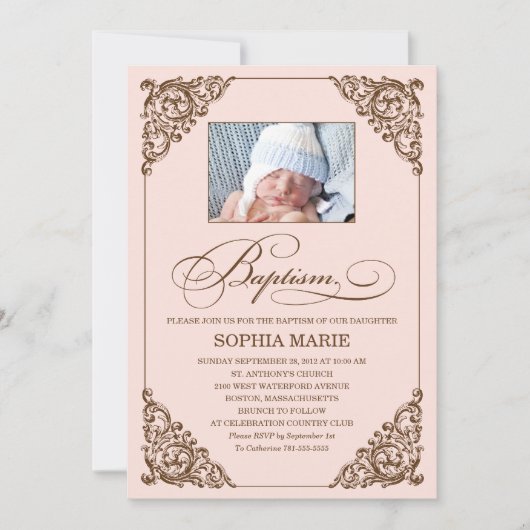 ELEGANCE | BAPTISME-INVITATIE KAART (Voorkant)