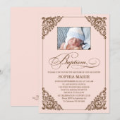 ELEGANCE | BAPTISME-INVITATIE KAART (Voorkant / Achterkant)