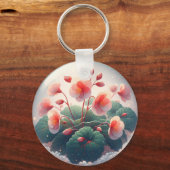 Elegance Begonia Bloemen Sleutelhanger (Achterkant)
