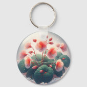 Elegance Begonia Bloemen Sleutelhanger (Achterkant)