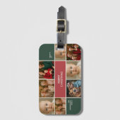 elegance big family personalized Photo collage Bagagelabel (Voorkant (verticaal))